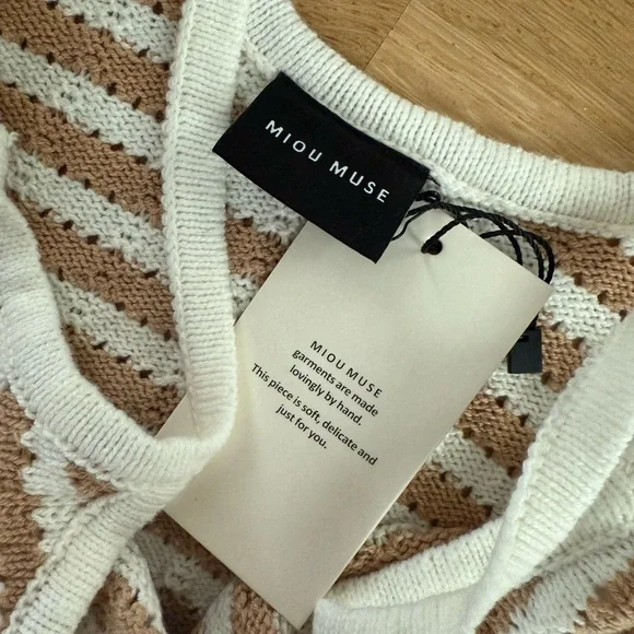 NWT Miou Muse-Crochet Knitted Tank Top Small - Picture 3 of 3